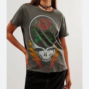 FREE PEOPLE Junk Food Clothing GRATEFUL DEAD Roses & Bolts GraphicT-Shirt NWT